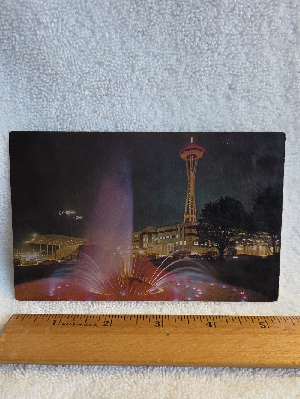 Seattle Space Needle Night Photography Wall Art - Black and Purple